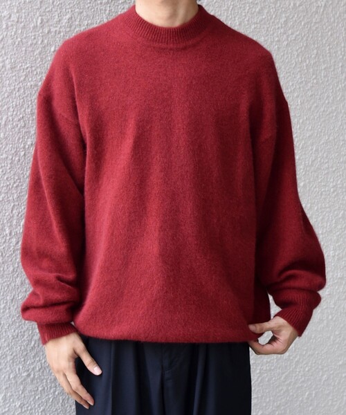 SHIPS any（シップス エニィ）の「SHIPS any: LOUNGE FOX シャギー セミモックネック ニット◇（ニット/セーター・メンズ・ライトブルー/レッド/グレー/ネイビー・LARGE/MEDIUM/SMALL）」の7枚目の写真