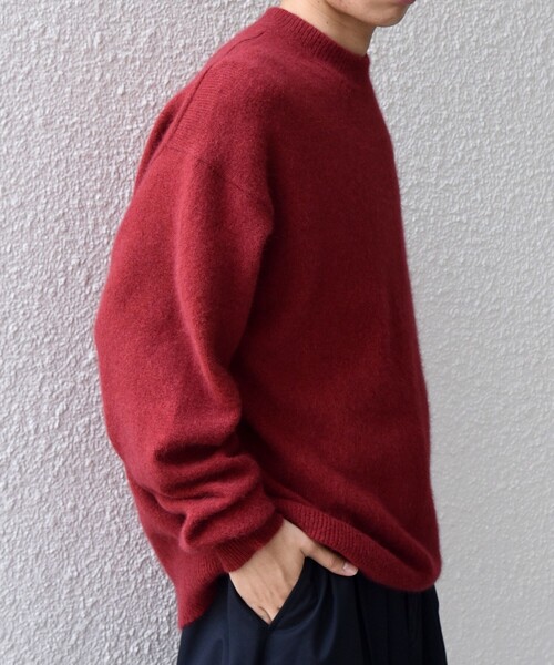 SHIPS any（シップス エニィ）の「SHIPS any: LOUNGE FOX シャギー セミモックネック ニット◇（ニット/セーター・メンズ・ライトブルー/レッド/グレー/ネイビー・LARGE/MEDIUM/SMALL）」の9枚目の写真