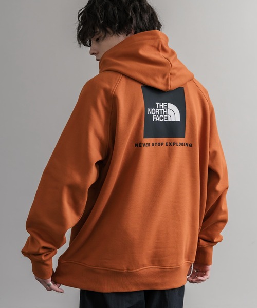 THE NORTH FACE(ザノースフェイス)の「THE NORTH FACE ザ・ノースフェイス RAGLAN REDBOX HOODIE オーバーサイズ裏起毛バックプリントラグランプルオーバーパーカー(パーカー・メンズ・ブラック/オレンジ・M/L)」の11枚目の写真