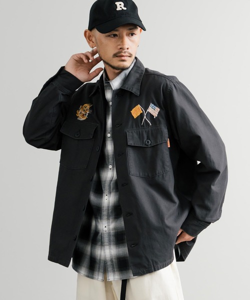 KRIFF MAYER(クリフメイヤー)の「KRIFF MAYER クリフメイヤー スーベニア刺繍長袖ミリタリーシャツジャケット 2514001(ミリタリージャケット・メンズ・ブラック/オリーブ/ベージュ/ネイビー・M/L/XL)」の20枚目の写真