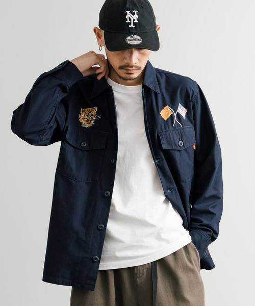 KRIFF MAYER(クリフメイヤー)の「KRIFF MAYER クリフメイヤー スーベニア刺繍長袖ミリタリーシャツジャケット 2514001(ミリタリージャケット・メンズ・ブラック/オリーブ/ベージュ/ネイビー・M/L/XL)」の18枚目の写真