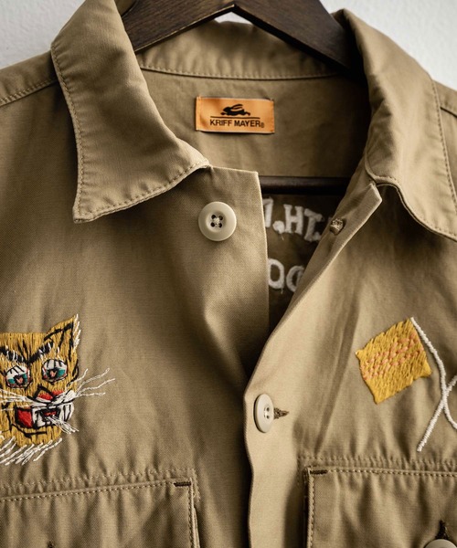 KRIFF MAYER(クリフメイヤー)の「KRIFF MAYER クリフメイヤー スーベニア刺繍長袖ミリタリーシャツジャケット 2514001(ミリタリージャケット・メンズ・ブラック/オリーブ/ベージュ/ネイビー・M/L/XL)」の15枚目の写真
