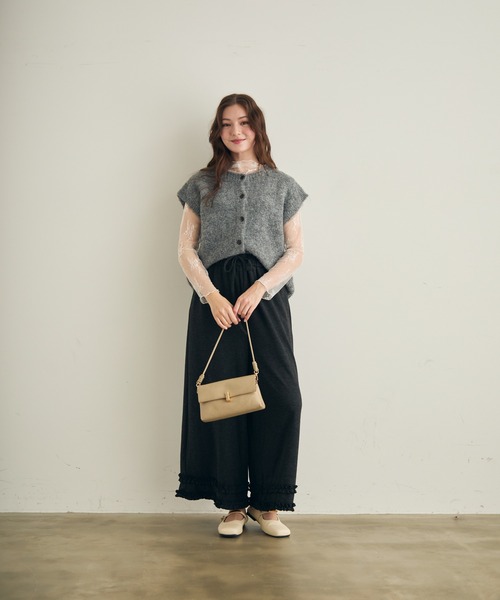 Lunea（ルネア）の「フリルスウェットワイドパンツ（スウェットパンツ・レディース・ライトグレー/ブラック/ダークグレー・L/M）」の8枚目の写真