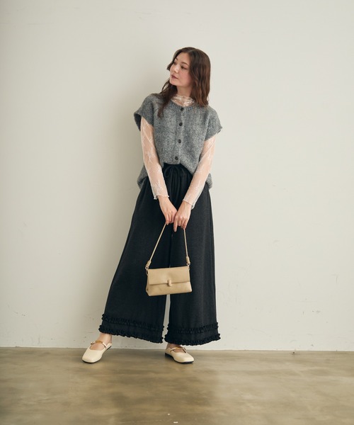 Lunea（ルネア）の「フリルスウェットワイドパンツ（スウェットパンツ・レディース・ライトグレー/ブラック/ダークグレー・L/M）」の13枚目の写真