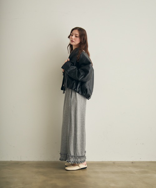 Lunea（ルネア）の「フリルスウェットワイドパンツ（スウェットパンツ・レディース・ライトグレー/ブラック/ダークグレー・L/M）」の20枚目の写真