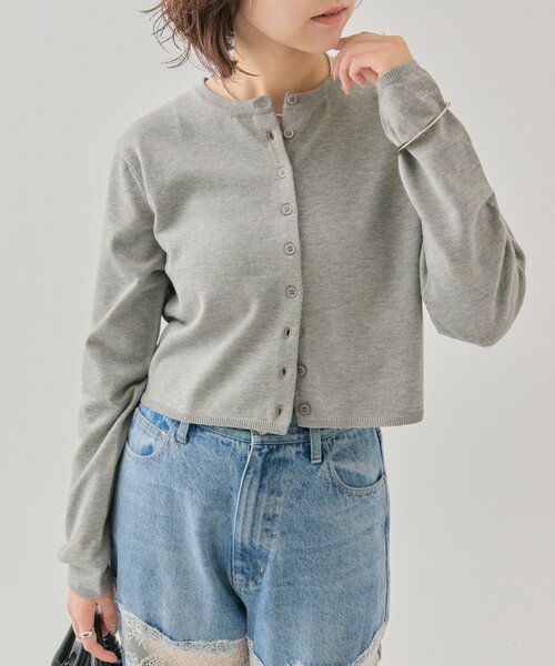 mystic(ミスティック)の「【5色展開◎】チビボタン長袖カーディガン(カーディガン/ボレロ・レディース・ブラック/ピンク/オフホワイト/グレー・FREE)」の6枚目の写真