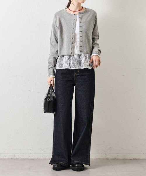 mystic(ミスティック)の「【5色展開◎】チビボタン長袖カーディガン(カーディガン/ボレロ・レディース・ブラック/ピンク/オフホワイト/グレー・FREE)」の14枚目の写真