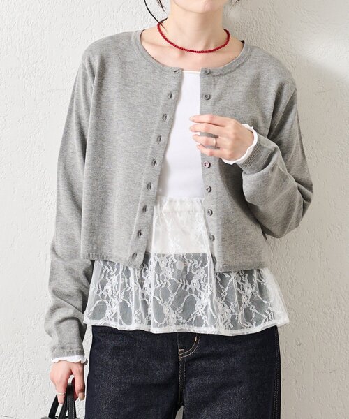 mystic(ミスティック)の「【5色展開◎】チビボタン長袖カーディガン(カーディガン/ボレロ・レディース・ブラック/ピンク/オフホワイト/グレー・FREE)」の16枚目の写真