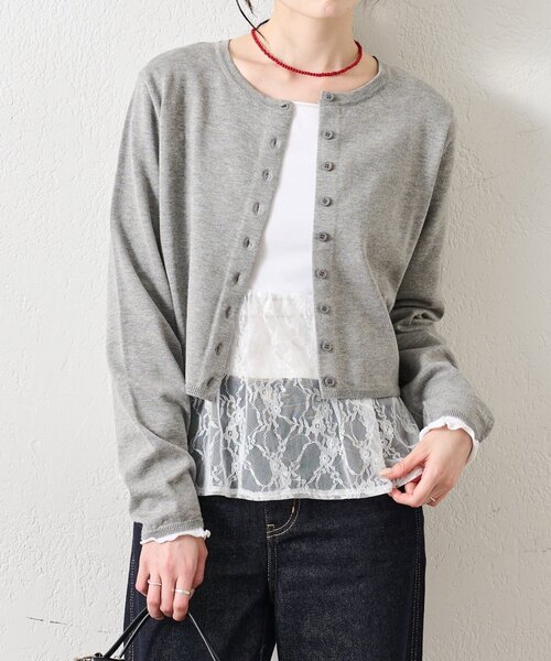 mystic(ミスティック)の「【5色展開◎】チビボタン長袖カーディガン(カーディガン/ボレロ・レディース・ブラック/ピンク/オフホワイト/グレー・FREE)」の18枚目の写真
