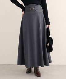 natural couture | 【WEB限定】ビット付きスカラップフレアスカート(スカート)