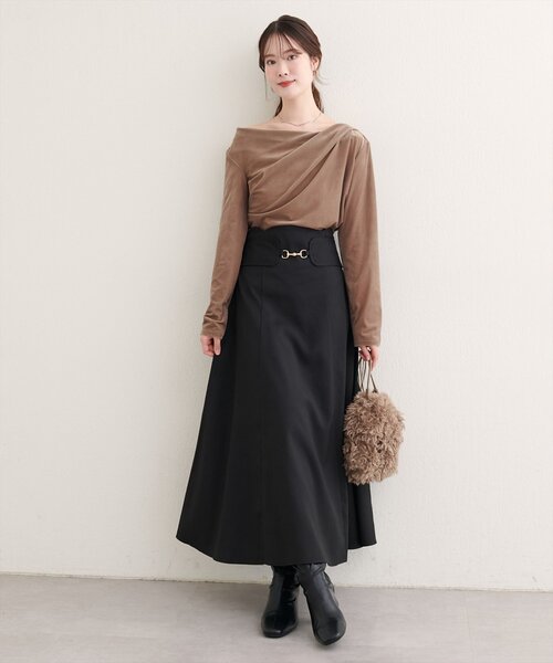 natural couture（ナチュラルクチュール）の「【WEB限定】ビット付きスカラップフレアスカート（スカート・レディース・ブラック/チャコールグレー/ブラウン/その他1・LARGE/FREE）」の16枚目の写真