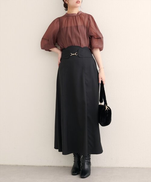 natural couture（ナチュラルクチュール）の「【WEB限定】ビット付きスカラップフレアスカート（スカート・レディース・ブラック/チャコールグレー/ブラウン/その他1・LARGE/FREE）」の22枚目の写真