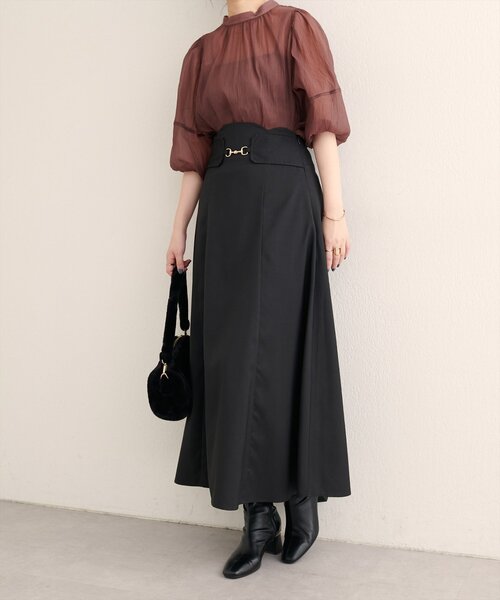 natural couture（ナチュラルクチュール）の「【WEB限定】ビット付きスカラップフレアスカート（スカート・レディース・ブラック/チャコールグレー/ブラウン/その他1・LARGE/FREE）」の17枚目の写真