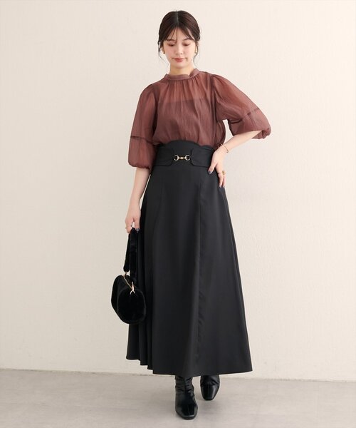 natural couture（ナチュラルクチュール）の「【WEB限定】ビット付きスカラップフレアスカート（スカート・レディース・ブラック/チャコールグレー/ブラウン/その他1・LARGE/FREE）」の21枚目の写真