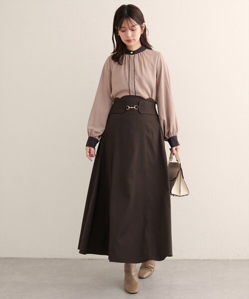 natural couture（ナチュラルクチュール）の「【WEB限定】ビット付きスカラップフレアスカート（スカート・レディース・ブラック/チャコールグレー/ブラウン/その他1・LARGE/FREE）」の11枚目の写真