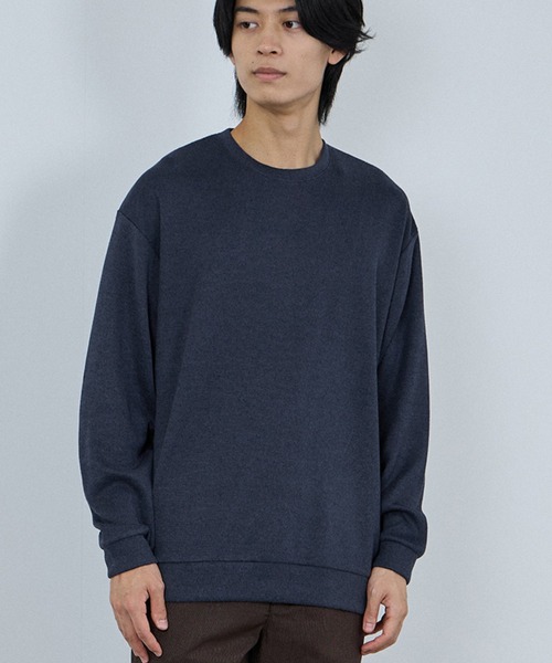 NAVY(ネイビー)の「【NAVY / ネイビー】MAC-HEAT ソフトタッチクルーネック ストレッチ ドライ(Tシャツ/カットソー・メンズ・ネイビー/グレー/チャコール/ベージュ・XL/L/M/S)」の4枚目の写真