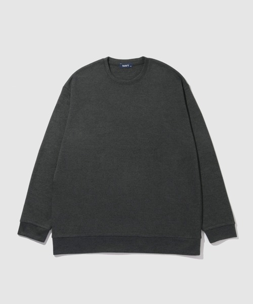 NAVY(ネイビー)の「【NAVY / ネイビー】MAC-HEAT ソフトタッチクルーネック ストレッチ ドライ(Tシャツ/カットソー・メンズ・ネイビー/グレー/チャコール/ベージュ・XL/L/M/S)」の2枚目の写真
