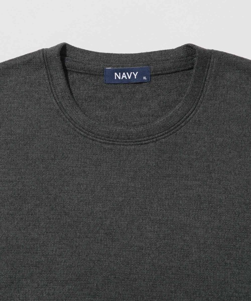 NAVY(ネイビー)の「【NAVY / ネイビー】MAC-HEAT ソフトタッチクルーネック ストレッチ ドライ(Tシャツ/カットソー・メンズ・ネイビー/グレー/チャコール/ベージュ・XL/L/M/S)」の10枚目の写真