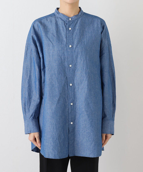 JOURNAL STANDARD LUXE（ジャーナルスタンダード　ラックス）の「CLシャンブレー スタンドカラーシャツ（シャツ/ブラウス・レディース・ブルー系その他/ホワイト・FREE）」の18枚目の写真