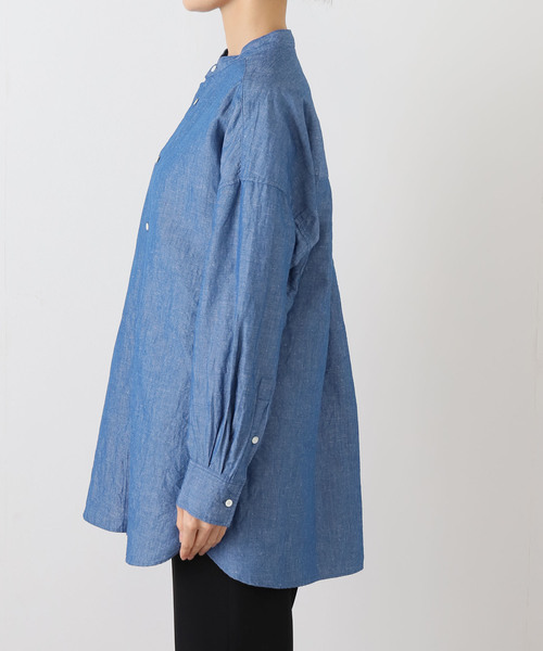 JOURNAL STANDARD LUXE（ジャーナルスタンダード　ラックス）の「CLシャンブレー スタンドカラーシャツ（シャツ/ブラウス・レディース・ブルー系その他/ホワイト・FREE）」の19枚目の写真