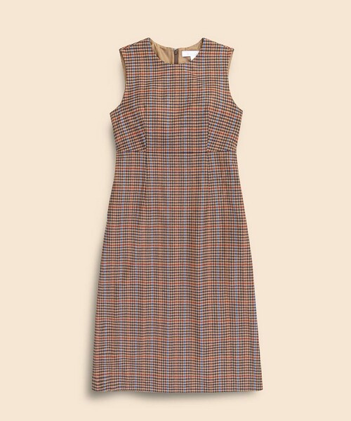 BROOKS BROTHERS(ブルックスブラザーズ)の「ウールブレンド ガンクラブチェック ノースリーブワンピース(ワンピース・レディース・ベージュ・0/2/4/6/8)」の4枚目の写真