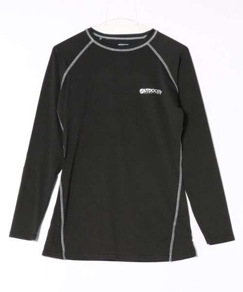 OUTDOOR PRODUCTS（アウトドアプロダクツ）の「【OUTDOOR/アウトドア】コンプレッションクルー/長袖 インナーウェア スポーツ トレーニング ランニング 吸汗速乾 ストレッチ（Tシャツ/カットソー・メンズ・ブラック×シルバー/ブラック×ゴールド・MEDIUM/LARGE/X-LARGE）」の4枚目の写真
