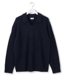 【UNISEX】ウールカシミヤ スキッパーニットポロシャツ
