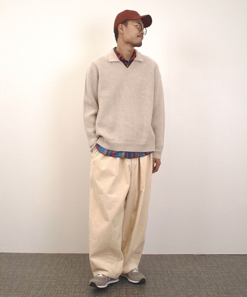 J.PRESS YORK STREET(ジェイプレスヨークストリート)の「【UNISEX】ウールカシミヤ スキッパーニットポロシャツ(ニット/セーター・メンズ・ブルー系/アイボリー系/ネイビー系/レッド系・SMALL/MEDIUM/LARGE)」の7枚目の写真