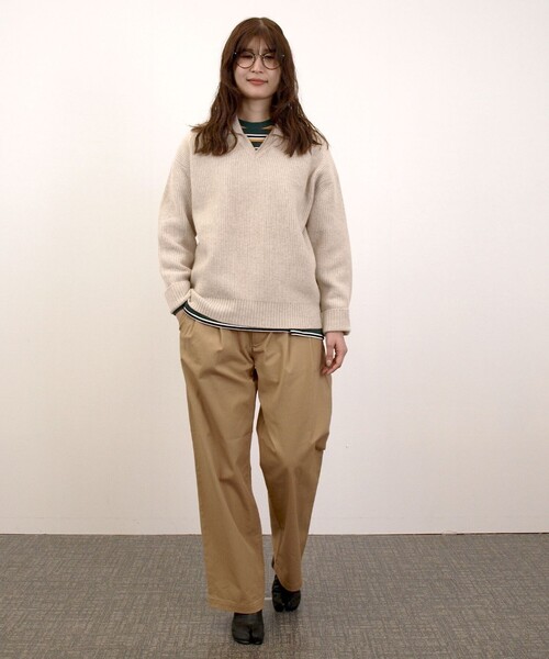 J.PRESS YORK STREET(ジェイプレスヨークストリート)の「【UNISEX】ウールカシミヤ スキッパーニットポロシャツ(ニット/セーター・メンズ・ブルー系/アイボリー系/ネイビー系/レッド系・SMALL/MEDIUM/LARGE)」の9枚目の写真