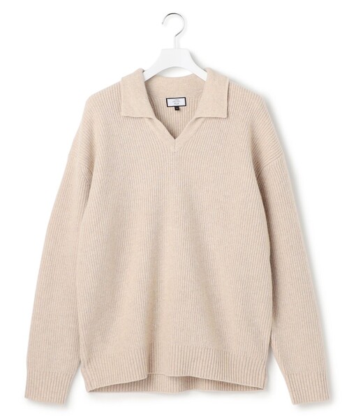 J.PRESS YORK STREET(ジェイプレスヨークストリート)の「【UNISEX】ウールカシミヤ スキッパーニットポロシャツ(ニット/セーター・メンズ・ブルー系/アイボリー系/ネイビー系/レッド系・SMALL/MEDIUM/LARGE)」の13枚目の写真
