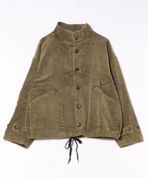 Revo. ケミカルウォッシュ加工 コーデュロイ ミリタリージャケット［セットアップ対応］
