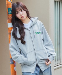 That's Life ザッツライフ ダブルジップパーカー グレー Mサイズ HEAVY WEIGHT 12.7oz CIRCLE LOGO ZIP HOODIE 長袖 パーカー 秋