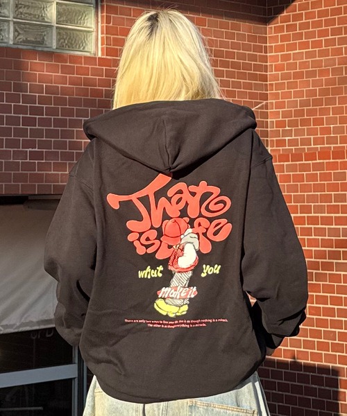 HEAVY WEIGHT 12.7oz 'POSTER BOY' LOGO ZIP HOODIE 長袖 パーカー 秋