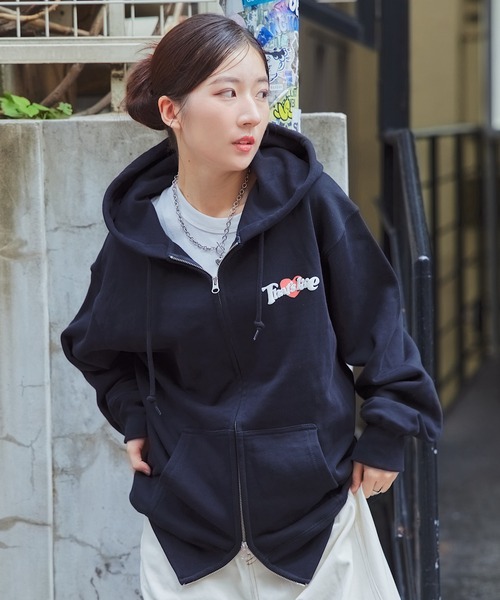 HEAVY WEIGHT 12.7oz 'POSTER BOY' LOGO ZIP HOODIE 長袖 パーカー 秋