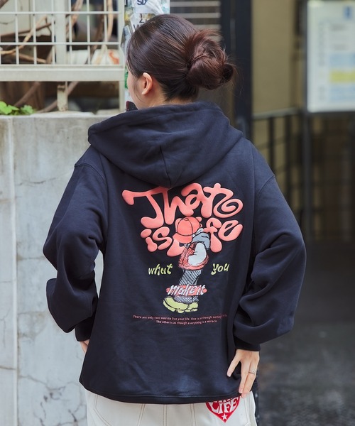 HEAVY WEIGHT 12.7oz 'POSTER BOY' LOGO ZIP HOODIE 長袖 パーカー 秋