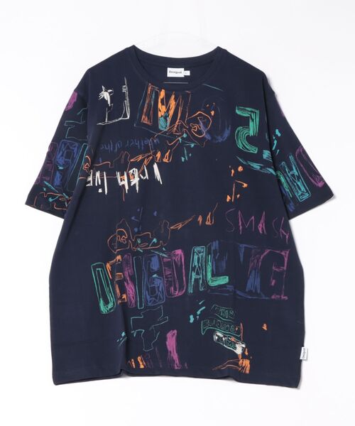Desigual(デシグアル)の「落書き風のTシャツ(シャツ/ブラウス・メンズ・ブルー・XL/M/S/L/XXL)」の4枚目の写真