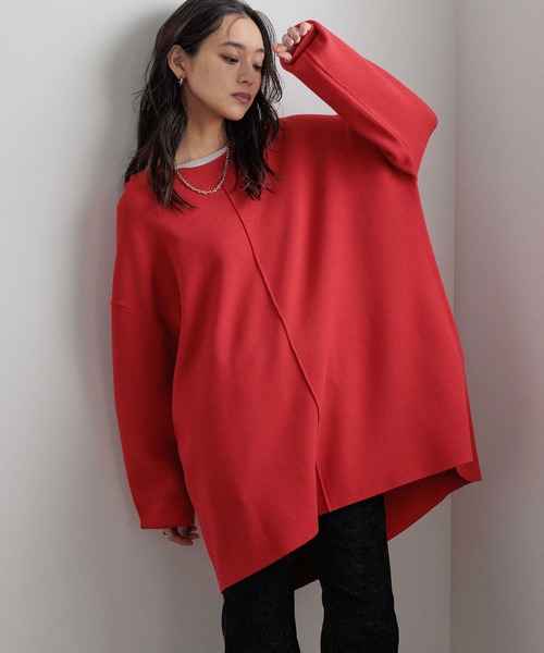 LOWRYS FARM（ローリーズファーム）の「センタータックロングプルオーバー  600401（ニット/セーター・レディース・ブラック/レッド/アイボリー・FREE）」の15枚目の写真