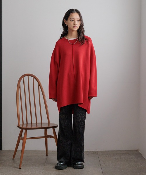 LOWRYS FARM（ローリーズファーム）の「センタータックロングプルオーバー  600401（ニット/セーター・レディース・ブラック/レッド/アイボリー・FREE）」の19枚目の写真