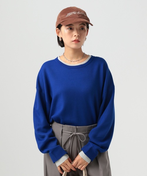 BAYFLOW（ベイフロー）の「スウェットライクニットプルオーバー（ニット/セーター・レディース・ブラック/ブルー/グレー・FREE）」の3枚目の写真