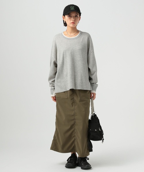 BAYFLOW（ベイフロー）の「スウェットライクニットプルオーバー（ニット/セーター・レディース・ブラック/ブルー/グレー・FREE）」の22枚目の写真