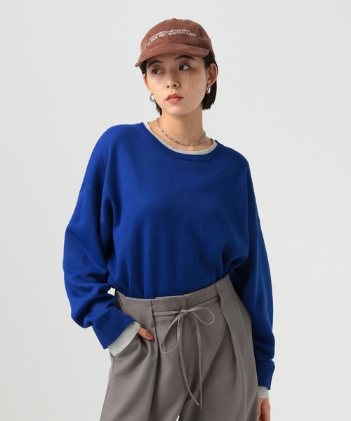 BAYFLOW（ベイフロー）の「スウェットライクニットプルオーバー（ニット/セーター・レディース・ブラック/ブルー/グレー・FREE）」の20枚目の写真