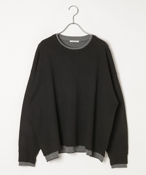 BAYFLOW（ベイフロー）の「スウェットライクニットプルオーバー（ニット/セーター・レディース・ブラック/ブルー/グレー・FREE）」の10枚目の写真