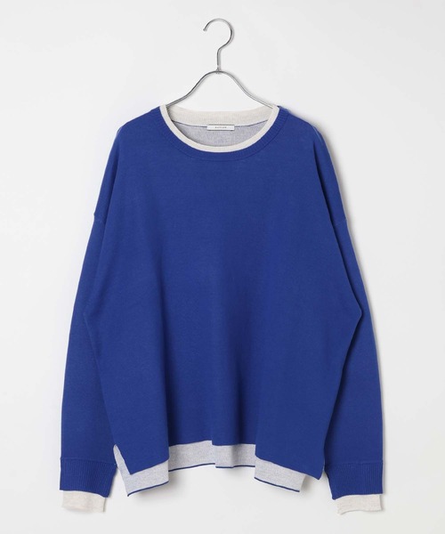 BAYFLOW（ベイフロー）の「スウェットライクニットプルオーバー（ニット/セーター・レディース・ブラック/ブルー/グレー・FREE）」の11枚目の写真