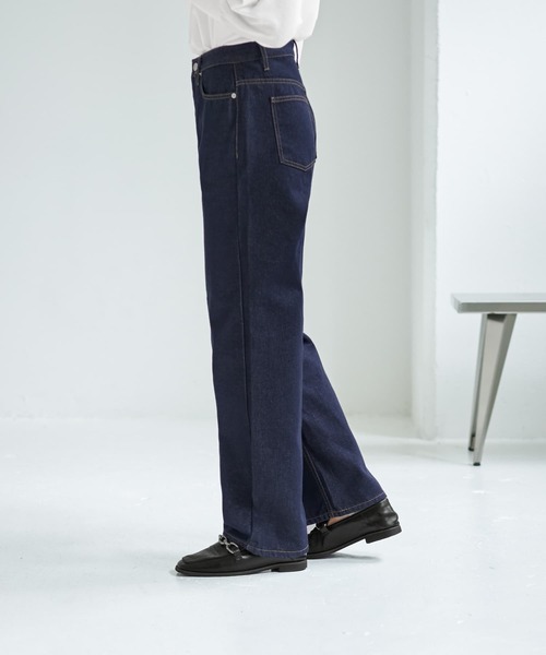 STYLE DELI（スタイルデリ）の「ネイビーボーイズストレートデニム（デニムパンツ・レディース・ネイビー・SMALL/MEDIUM/LARGE）」の7枚目の写真