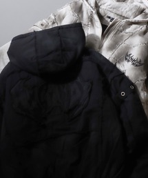 SITRY | Grange Style Zip Hoodie/グランジ トライバルロゴ フリンジ ショート丈 ダブルジップ ジップパーカー ブルゾン フルジップパーカー フーディー(ブルゾン)
