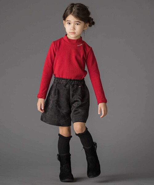 BeBe Petits Pois Vert（ベベプチポワヴェール）の「【お揃い】袖リボンリブトップス（Tシャツ/カットソー・キッズ・ブラック/レッド/ホワイト・110cm/120cm/140cm/160cm/150cm/130cm）」の6枚目の写真