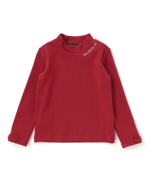 BeBe Petits Pois Vert（ベベプチポワヴェール）の「【お揃い】袖リボンリブトップス（Tシャツ/カットソー・キッズ・ブラック/レッド/ホワイト・110cm/120cm/140cm/160cm/150cm/130cm）」の15枚目の写真