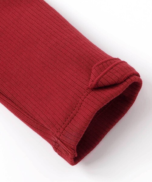 BeBe Petits Pois Vert（ベベプチポワヴェール）の「【お揃い】袖リボンリブトップス（Tシャツ/カットソー・キッズ・ブラック/レッド/ホワイト・110cm/120cm/140cm/160cm/150cm/130cm）」の20枚目の写真