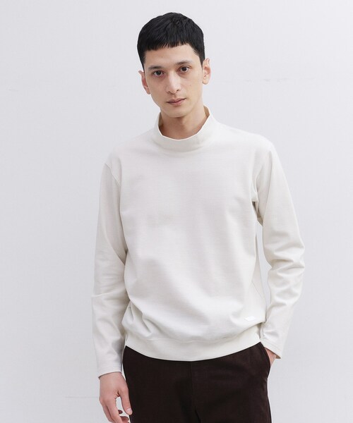 our 洗えるあったかプルオーバー　オフホワイト セール】【Sサイズ～】ウォーム ミラノリブ オフネック プルオーバー