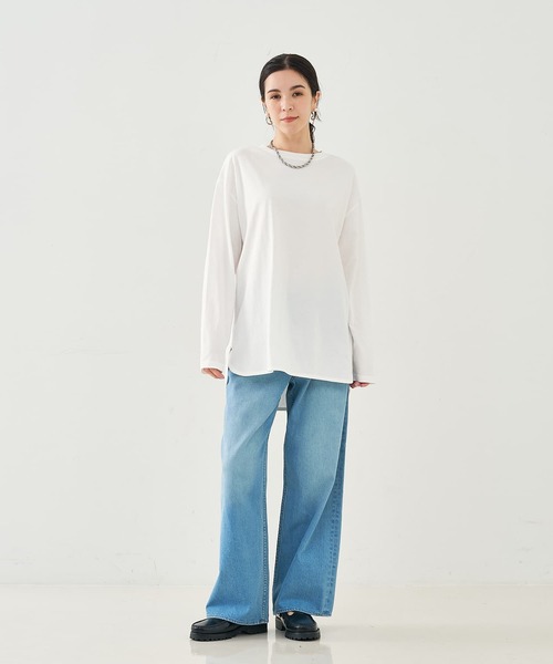 collex（コレックス）の「バックボタンカットプルオーバー（Tシャツ/カットソー・レディース・ホワイト/ブラック系その他・フリー）」の3枚目の写真